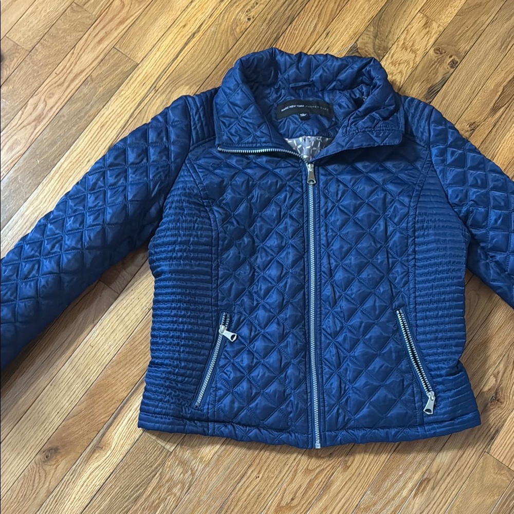 Womens Blue Quilted Jacket Marc New York Andrew Marc